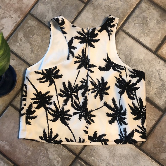 GIANNI BINI Palm Tree Crop Shell- sleeveless, lined - Picture 3 of 4